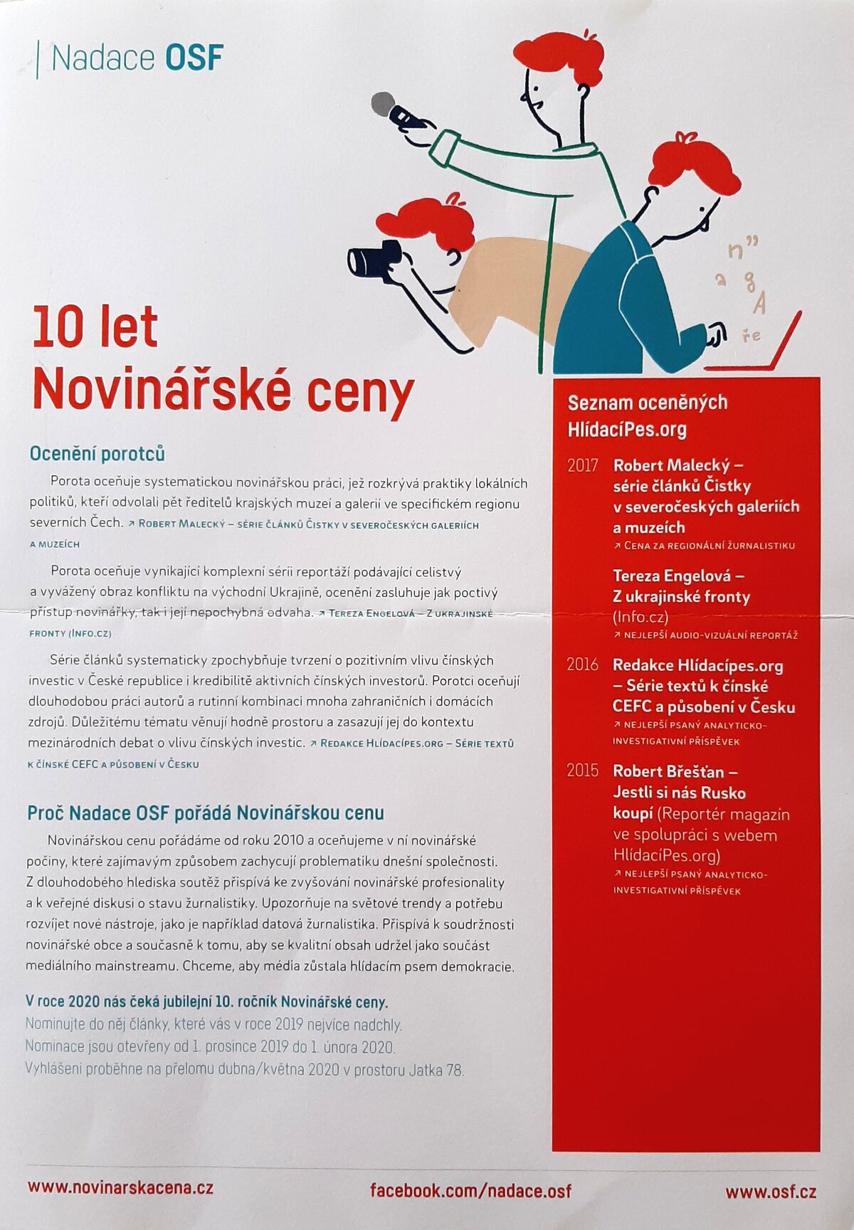 Čtyři Novinářské ceny za pět let