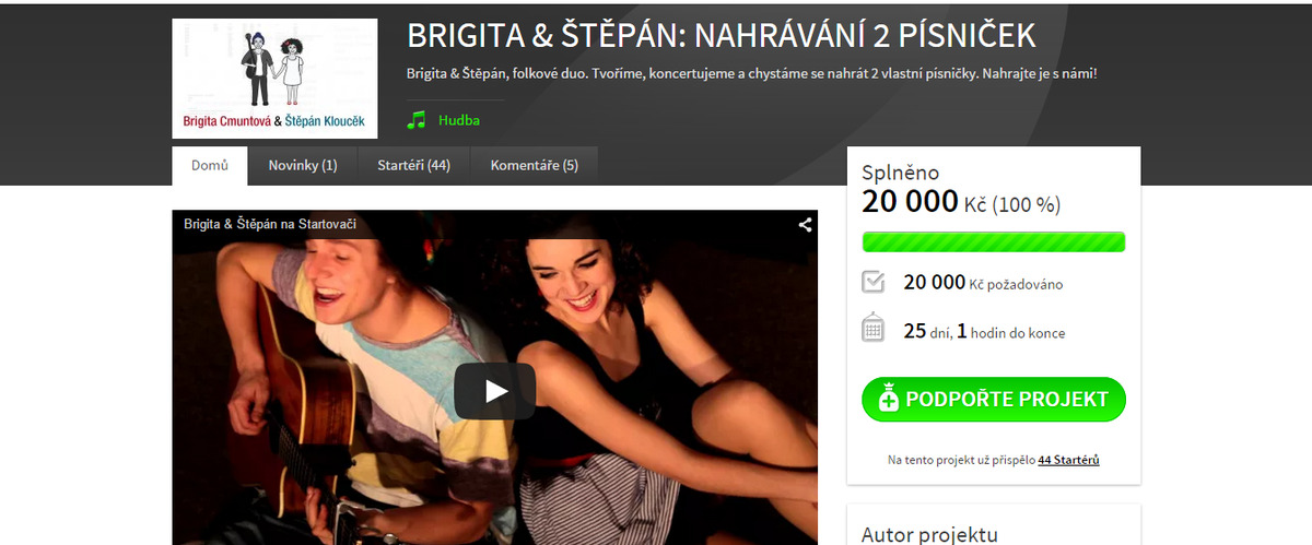 Brigita & Štěpán na Startovači dosáhli 100%!!! Juchůů :-)