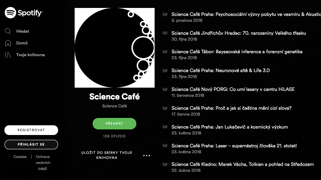 Science Café je na Spotify