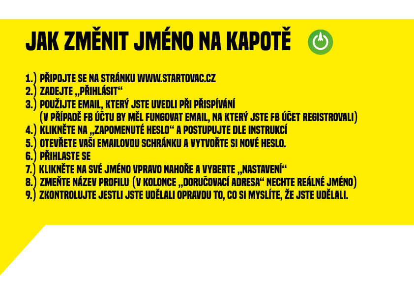 Jak změnit jméno kapotě