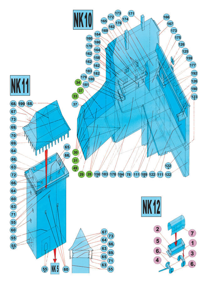 Hrad Okoř - návodné kresby 10-12