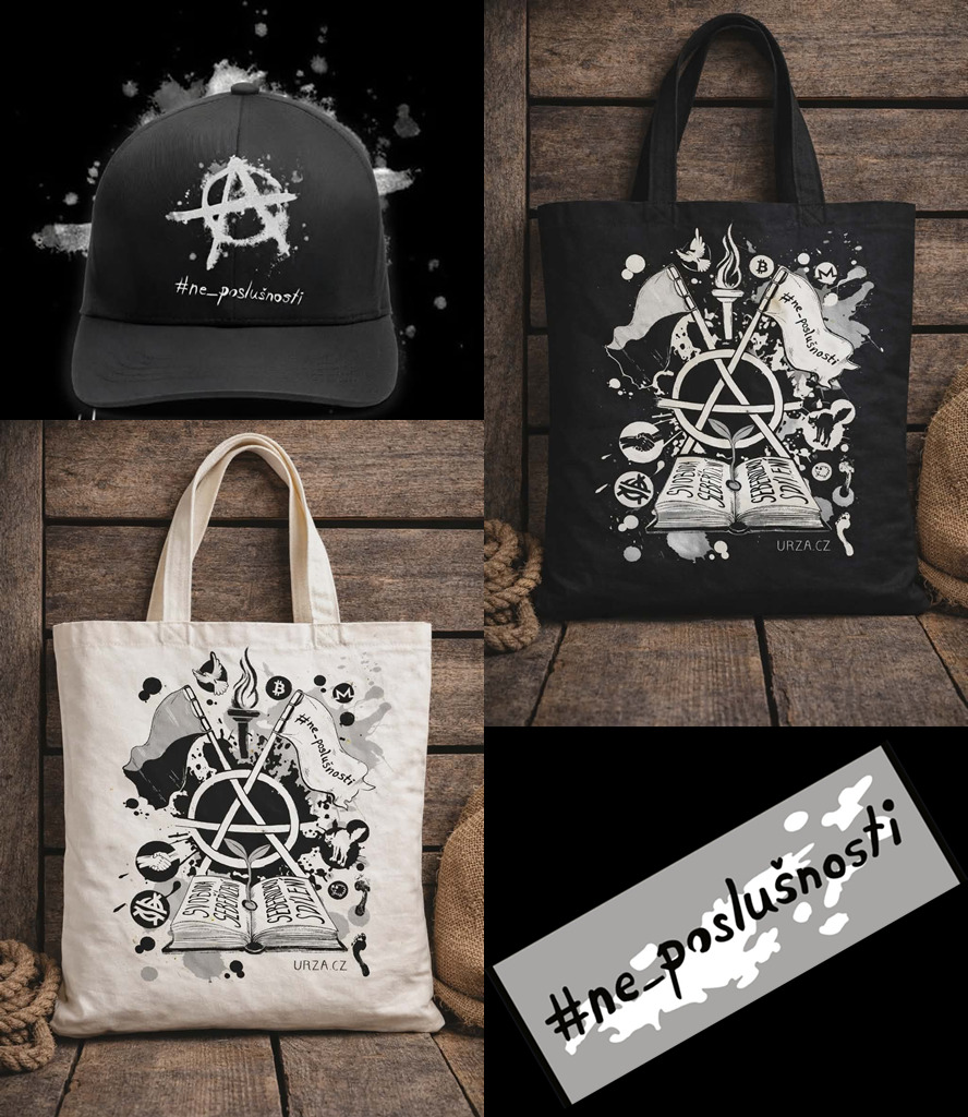 merch plátěnky, kšiltovka a nášivka